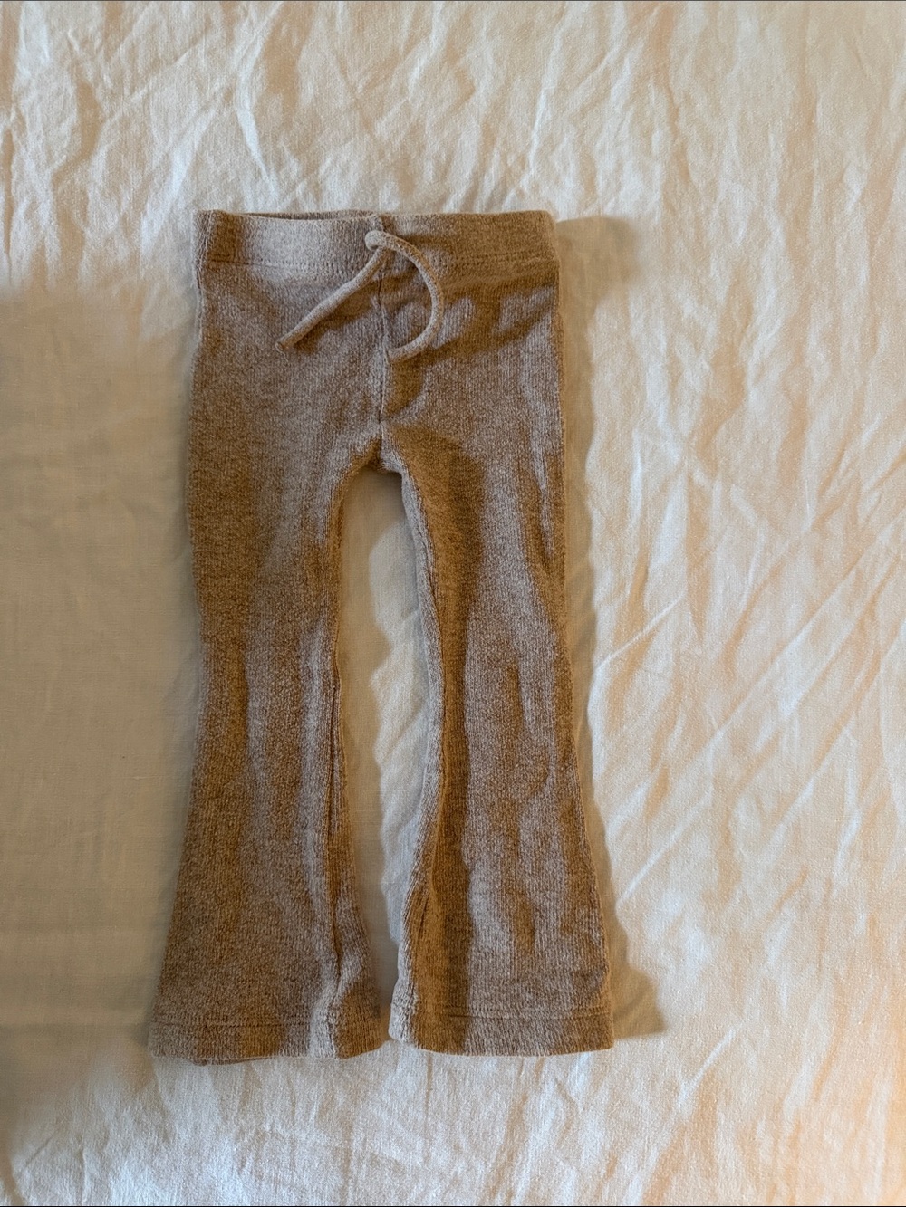 Zara Kids Knit Flare Leggings in Light Brown